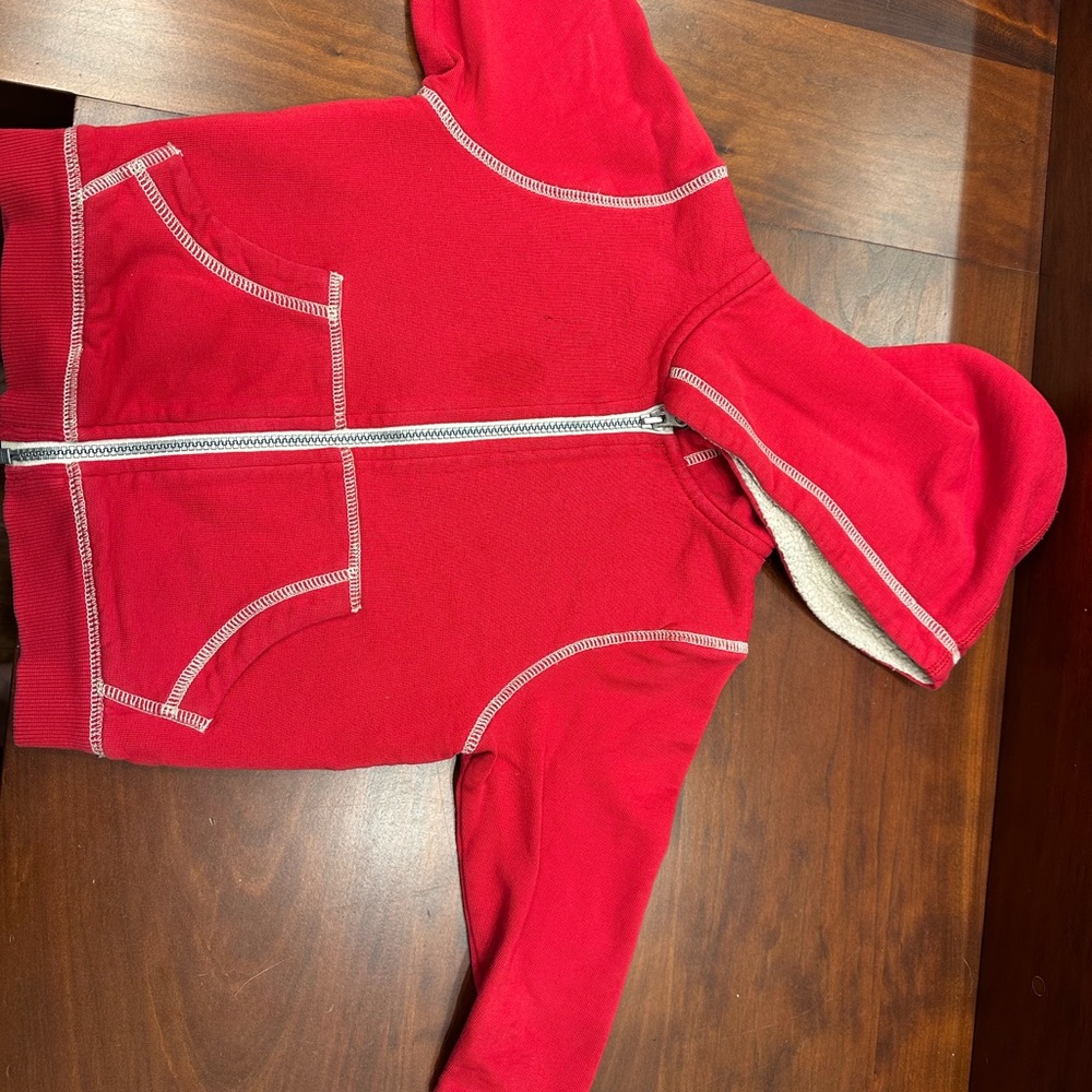 Hanna Andersson Sherpa lined Kids Red Hoodie